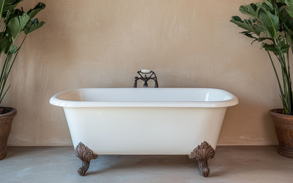 Baignoire rétro avec pieds décoratifs 