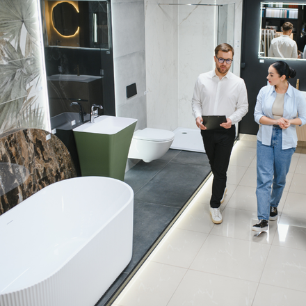 Conseillers magasin salle de bain choix baignoire