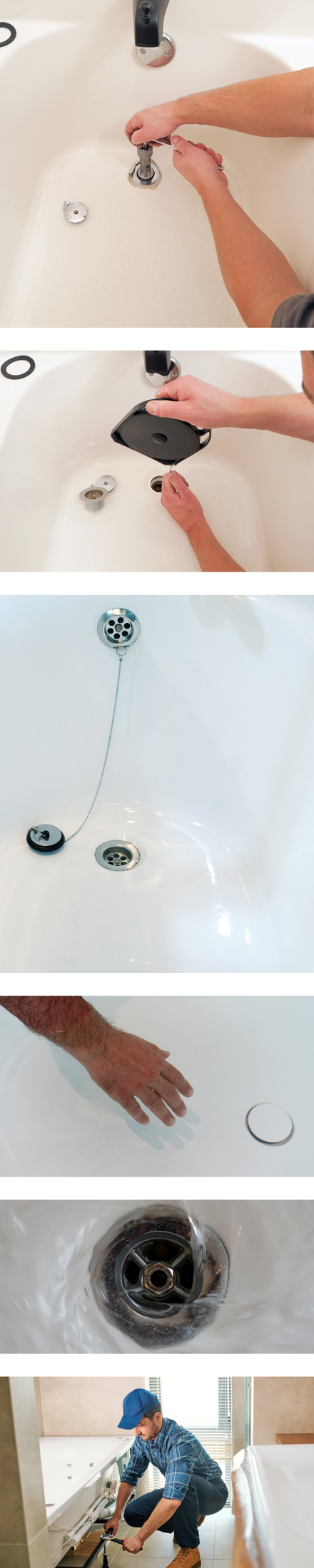 Etapes pour changer bonde baignoire cassée salle de bains