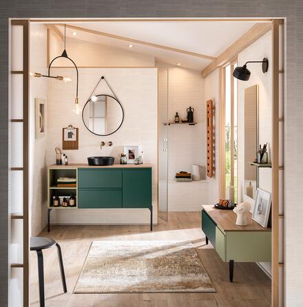 Meuble de salle de bains sur pieds