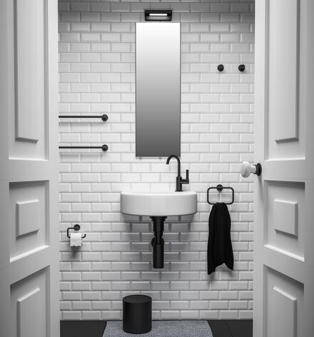 accessoires de salle de bain assortis