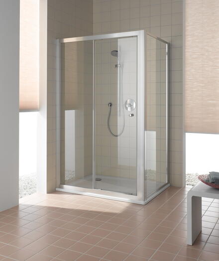 CADA DESIGN - Porte coulissante grande largeur 2 éléments - Ep. du verre : 5 mm