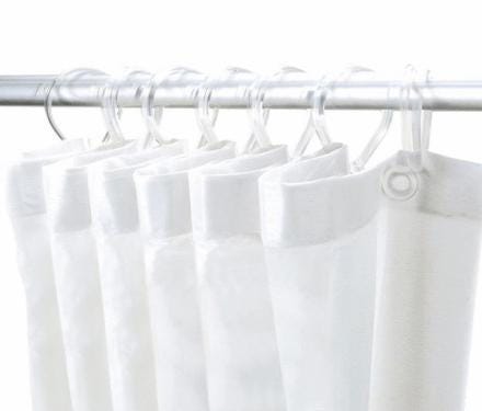 RIDEAU DE DOUCHE - Rideau de douche plastique avec 8 anneaux