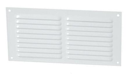 GRILLE D'AERATION A VISSER - En aluminium laqué blanc - persiennes - avec moustiquaire (en vrac)