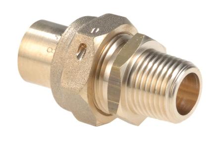 RACCORD POUR GAZ NATUREL ET PROPANE EN RESEAU - Raccord 3 pièces mâle conique 6,25% à braser sur tube cuivre