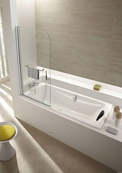 ODEON UP - Baignoire rectangulaire avec pieds réglables,coussin noir et poignées chromées inclus