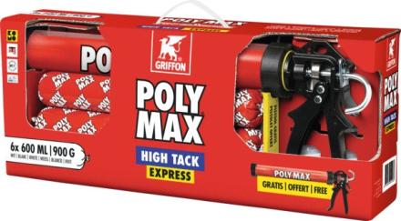 POLY MAX® HIGH TACK EXPRESS - Colle de montage sans solvant - Prise initiale très élevée - Séchage rapide