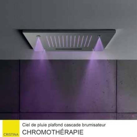 DOUCHE PLAFOND CARREE CHROMOTHERAPIE  TT50051 ONDYNA  [TT50051] 