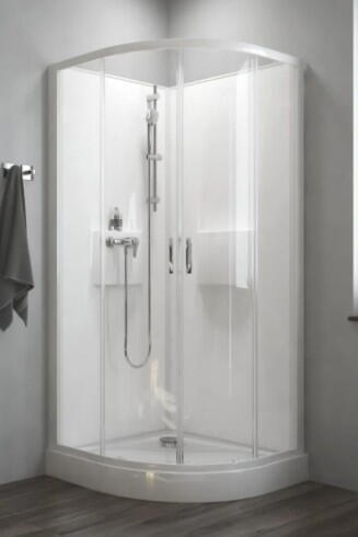 IZI BOX 2 - Quart de rond 90 - Cabine d'angle avec portes coulissantes