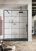 SK-IN - Paroi fixe de séparation avec barre de renfort Hauteur : 200 cm - Ep. verre : 8 mm