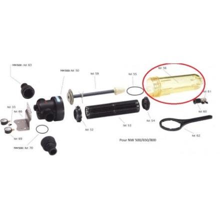 CUVE TRANSPARENTE FILTRE NW500/650/800 938126 JETLY  [938126]