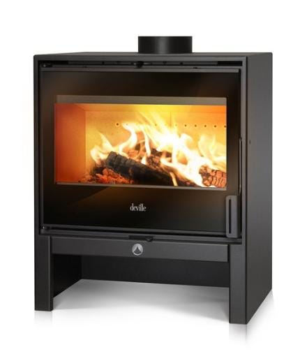 POELE A BOIS LEMAN RACCORDABLE NOIR C077BP-06 INVICTA  [C077BP-06]