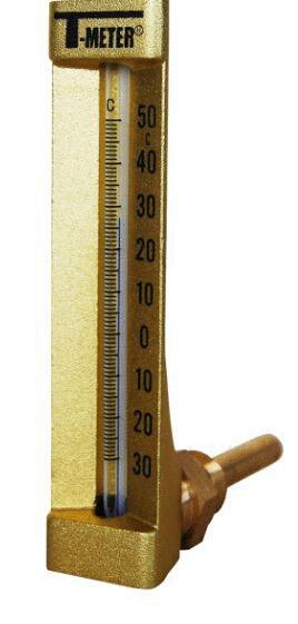 THERMOMETRE VERTICAL A EQUERRE - H.150 / PL.63 mm