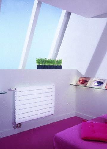 FASSANE PACK SANS AILETTES - VSXD - Double - Radiateur décoratif de chauffage central - Tubes émetteurs plats horizontaux - Acier
