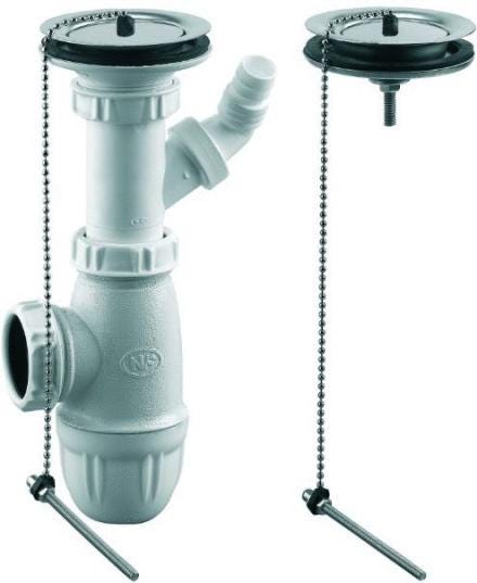 VIDAGE - Inox-Plastique ø 85 mm - Pour évier grès perçage ø 60 mm