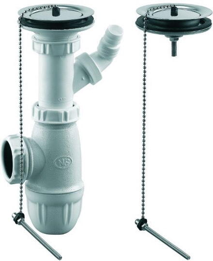 VIDAGE - Inox-Plastique ø 85 mm - Pour évier grès perçage ø 60 mm