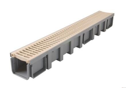 CANIVEAU +GRIL.PVC SABLE      100X130 CAN10AS NICOLL  [CAN10AS]