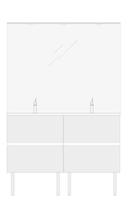 EXCLUSIVITES RICHARDSON PAR GBGROUP - Meuble tiroirs sous-vasque et miroir crédence - Ensemble