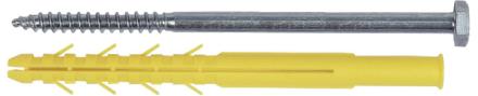CHEVILLE PLASTIQUE - CQLT - Cheville grande longueur avec tire-fond à tête hexagonal