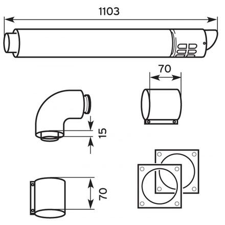 VENTOUSE HOR.80/125                    303209 VAILLANT  [303209] 