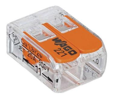 BORNE WAGO 221 MINI 2X4MM2 LEV.B100 WAG221412 MAGELEC