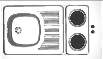 EVIER A POSER REVERSIBLE POUR CUISINETTE - Avec plaque électrique - Inox
