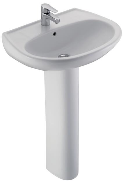 BRIVE 2 - Lavabo avec dosseret arrière pour protéger des projections d'eau