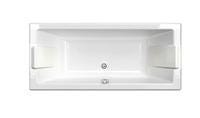PREFIXE - Baignoire rectangulaire en toplax à vidage central excentré pour une utilisation en duo