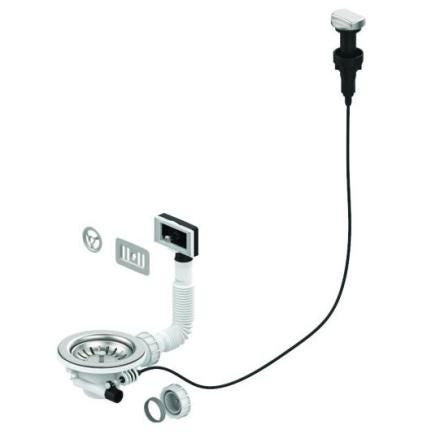 BONDE - Inox-Plastique ø 114 mm - Pour évier inox grès perçage ø 90 mm