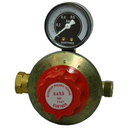 DETENDEUR REGLABLE BASSE PRESSION - Détendeur réglable Propane avec manomètre