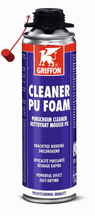 PU-FOAM CLEANER - Nettoyant pour pistolet Griffon PU-FOAM Gun et pour enlever de la mousse PU fraîche non durcie.