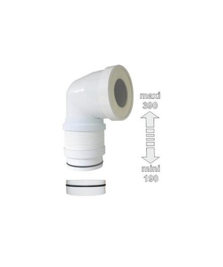 PIPE COUDEE EXTEN. 93/100 X 190-390MM   ASPCE REGIPLAST