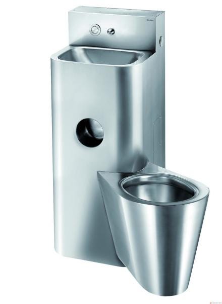 LAVABO+WC SUSP,COMBI KOMPACT DRTE INOX 160300 DELABIE G ET J  [160300] 