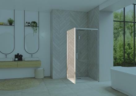 PAROI FIXE ANG.SM.DESIGN 90CM CHR PA90294CTNE AQUAPRODUCTION KINEDO  [PA90294CTNE]