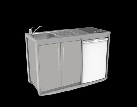 MEUBLE BAS METALLINE 140 1P+N.SOIE ABAJ140T24 MODERNA FRANCE  [ABAJ140T24]