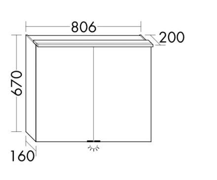 ARMOIRE TOIL/MIROIR 806               SPKD080 BURGBAD  [SPKD080]