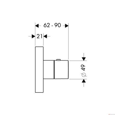 AXOR STARCK - Set de finition pour mitigeur thermostatique encastré 3/4" 12x12