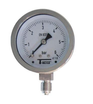 MANOMETRE - A bain de glycérine - Industriel - Boitier Inox  - Radial