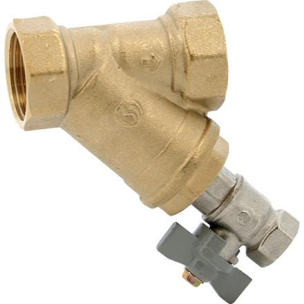 FILTRE A TAMIS - FF taraudé - Filtre en Y - Corps laiton avec robinet de rinçage - Cartouche inox 304 démontable - Pression 16 bar - Température de - 10°C à + 120 °C