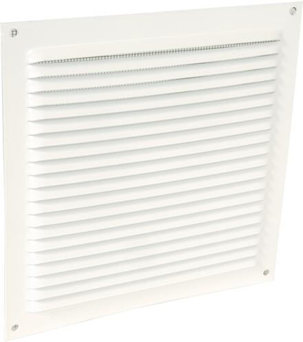 GRILLE D'AERATION A VISSER - En aluminium laqué blanc - persiennes - avec moustiquaire (en vrac)