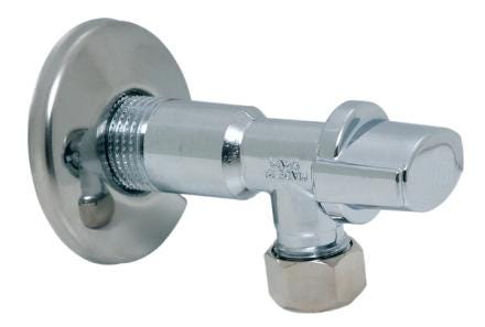 ROBINET D'ARRET - Mâle/A bicone - Robinet d'isolement pour installation encastrée - Avec rosace