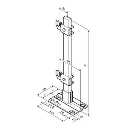 PIED LAMELLA A VISSER H400MM           05040L FINIMETAL - RADSON  [05040L]
