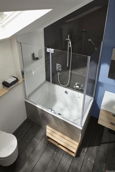 CAPSULE - Baignoire rectangulaire petites dimensions avec pieds réglables Quick Clip