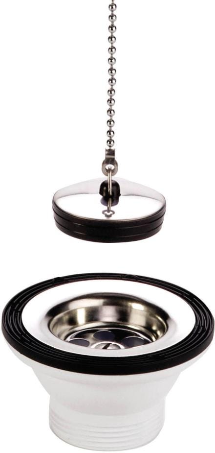 BONDE - Plastique ø 70 mm - Pour évier inox perçage ø 60 mm
