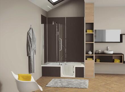 DUO - CONCEPT BAIN/DOUCHE A COMPOSER - Pare-baignoire transparent