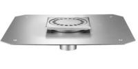 SIPHINOX® AVEC REPRISE D'ETANCHEITE - Siphon inox 100x100 à sortie 40