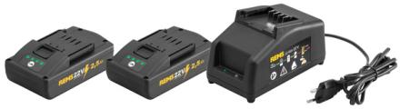 REMS POWER-PACK 22V, 2,5AH BATT. X2 +CHARGEUR REMS  [571590 R220]