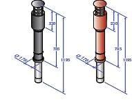 SORTIE TERMINAL VERTICAL NOIRE D110/160 DY429 DE DIETRICH EQUIP THERMIQU BDR  [7715070]
