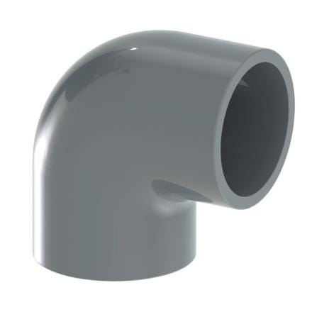 COUDE A COLLER PVC-U METRIQUE - FF - 90°