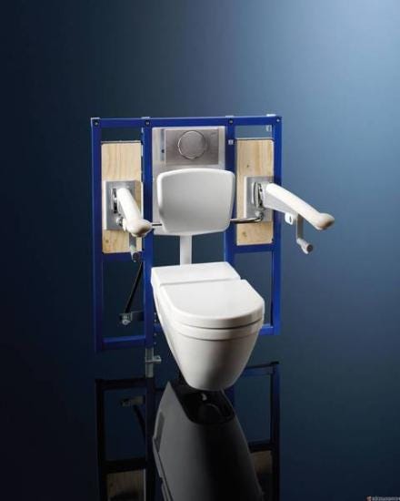 DUOFIX - Accessibilité avec fixation pour barre de relevage inclus - Bâti-support pour WC avec réservoir UP320
